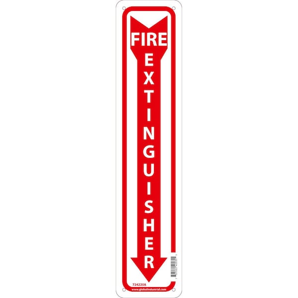 Fire Extinguisher Sign, 18x4, Aluminum